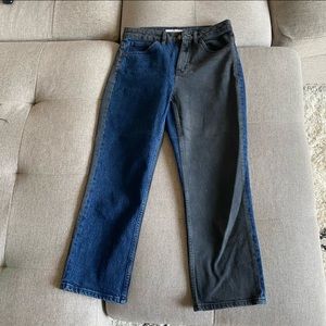 Topshop Dark Blue/Black Ankle Jeans - High Waisted